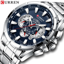 Load image into Gallery viewer, CURREN Chronograph Mens Quartz Watches Full Steel Business Watch Luminous Pointers Calendar Waterproof Sport Wristwatch Clock
