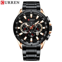 Load image into Gallery viewer, CURREN Chronograph Mens Quartz Watches Full Steel Business Watch Luminous Pointers Calendar Waterproof Sport Wristwatch Clock