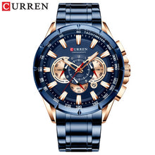 Load image into Gallery viewer, CURREN Chronograph Mens Quartz Watches Full Steel Business Watch Luminous Pointers Calendar Waterproof Sport Wristwatch Clock