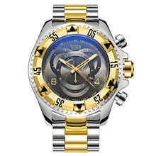 Load image into Gallery viewer, Temeite Big Dial Watch Men Stainless Steel Gold Watches Male Waterproof 6 Pointer Multifunction Chronograph Wrist Watch Male