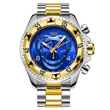 Load image into Gallery viewer, Temeite Big Dial Watch Men Stainless Steel Gold Watches Male Waterproof 6 Pointer Multifunction Chronograph Wrist Watch Male