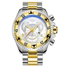 Load image into Gallery viewer, Temeite Big Dial Watch Men Stainless Steel Gold Watches Male Waterproof 6 Pointer Multifunction Chronograph Wrist Watch Male