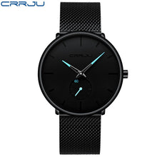 Load image into Gallery viewer, CRRJU Ultra Thin Blue Stainless steel Quartz Watches Men Simple Fashion Business Japan Wristwatch Clock Male Relogio Masculino