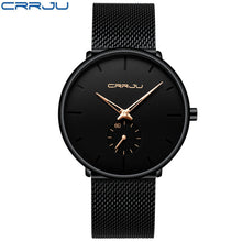 Load image into Gallery viewer, CRRJU Ultra Thin Blue Stainless steel Quartz Watches Men Simple Fashion Business Japan Wristwatch Clock Male Relogio Masculino