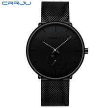 Load image into Gallery viewer, CRRJU Ultra Thin Blue Stainless steel Quartz Watches Men Simple Fashion Business Japan Wristwatch Clock Male Relogio Masculino