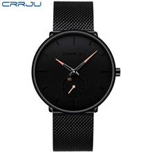 Load image into Gallery viewer, CRRJU Ultra Thin Blue Stainless steel Quartz Watches Men Simple Fashion Business Japan Wristwatch Clock Male Relogio Masculino
