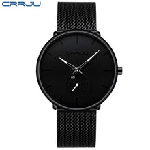 Load image into Gallery viewer, CRRJU Ultra Thin Blue Stainless steel Quartz Watches Men Simple Fashion Business Japan Wristwatch Clock Male Relogio Masculino