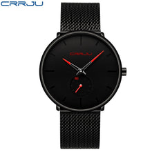 Load image into Gallery viewer, CRRJU Ultra Thin Blue Stainless steel Quartz Watches Men Simple Fashion Business Japan Wristwatch Clock Male Relogio Masculino