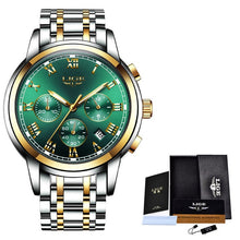 Load image into Gallery viewer, Watches Mens 2019 LIGE Top Brand Luxury Green Fashion Chronograph Male Sport Waterproof All Steel Quartz Clock Relogio Masculino