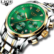 Load image into Gallery viewer, LIGE Fashion Mens Watches Top Luxury Brand Military Sports Stainless Steel Waterproof Watch Men Chronograph Relogio Masculino