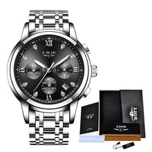 Load image into Gallery viewer, LIGE Fashion Mens Watches Top Luxury Brand Military Sports Stainless Steel Waterproof Watch Men Chronograph Relogio Masculino
