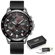 Load image into Gallery viewer, LIGE Fashion Business Blue Mens Watches Top Brand Luxury Clock Male Military All Steel Waterproof Quartz Watch Relogio Masculino