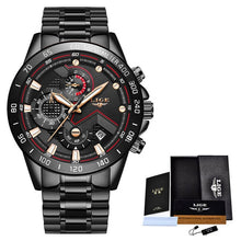 Load image into Gallery viewer, LIGE Fashion Business Blue Mens Watches Top Brand Luxury Clock Male Military All Steel Waterproof Quartz Watch Relogio Masculino