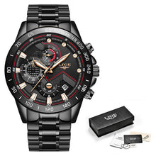 Load image into Gallery viewer, Relogio Masculino LIGE Hot Fashion Mens Watches Top Brand Luxury Wrist Watch Quartz Clock Blue Watch Men Waterproof Chronograph