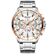 Load image into Gallery viewer, Curren Men's Watch Top Luxury Brand Big Dial Blue Quartz Men Watches Chronograph Sport Wristwatch Man Stainless Steel Date Clock