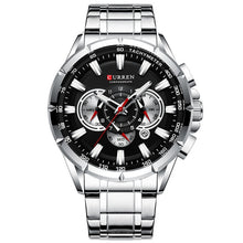 Load image into Gallery viewer, Curren Men's Watch Top Luxury Brand Big Dial Blue Quartz Men Watches Chronograph Sport Wristwatch Man Stainless Steel Date Clock