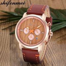 Load image into Gallery viewer, Shifenmei Mens Watches Top Brand Luxury Chronograph Men Watch Leather Luxury Waterproof Sport Watch Men Clock Man Wristwatch