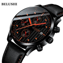 Load image into Gallery viewer, Men Watch 2018 Luxury Brand Men Military Sports Watches Men's Quartz Date Clock Man Casual Leather Wrist Watch  Belushi  Relogio